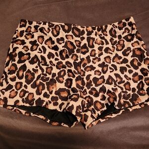 Yonique NWOT Leopard Print Swim Bikini Shorts Bathing Suit Bottoms Only Size 14W